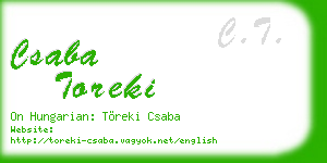 csaba toreki business card